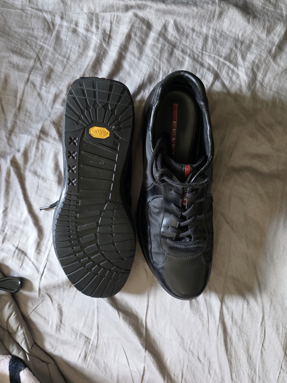 Prada Men’s Black Leather Lace-Up Sneaker